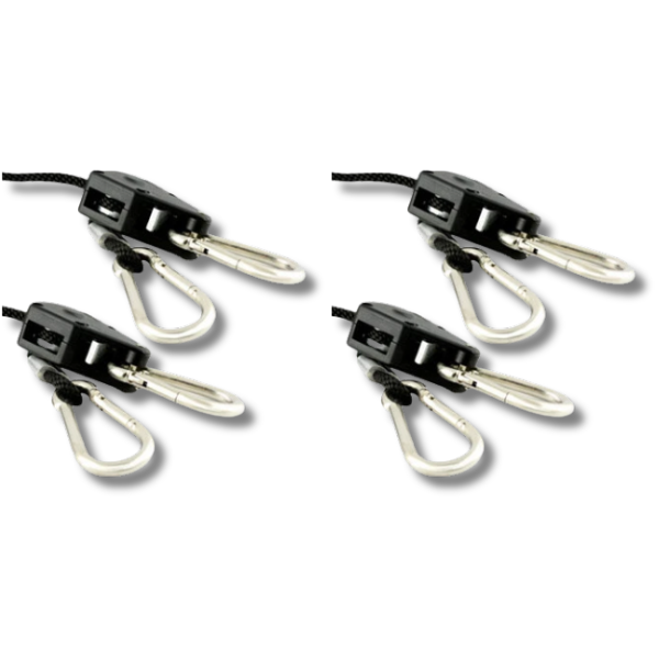4 Pairs Heavy Duty Adjustable Rope Ratchet Light Reflector Hangers 68kg-Off Grid Living Supplies