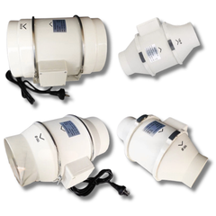 4" to 8" Low Noise Two Speed Inline Duct Exhaust Fan-Off Grid Living Supplies