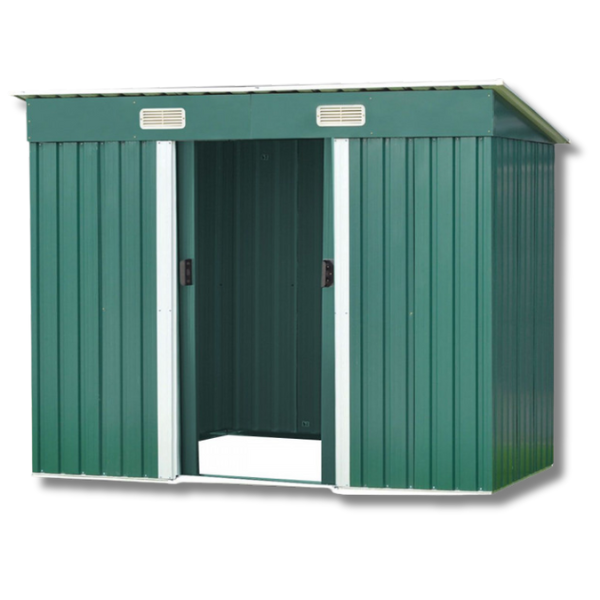 4 x 6ft Garden Shed with Flat Roof - Green-Off Grid Living Supplies Australia
