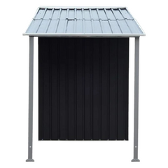 4 x 8ft Zinc Steel Garden Shed with Open Storage - Black-Off Grid Living Supplies Australia