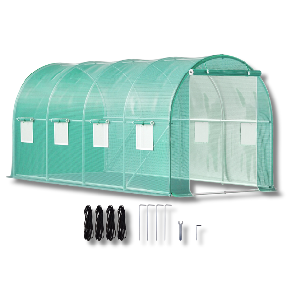4.5m x 2m x 2m Walk-In Tunnel Greenhouse - Green-Off Grid Living Supplies