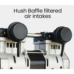 40L 2HP Silent Oil-Free Portable Electric Air Compressor with Twin Nitto Outlets