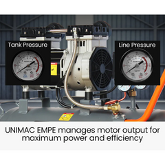 40L 2HP Silent Oil-Free Portable Electric Air Compressor with Twin Nitto Outlets