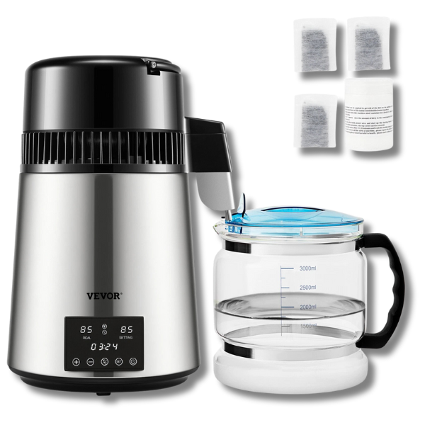 4L Water Distiller 1L/H with Timing & Dual Temperature Control-Off Grid Living Supplies Australia