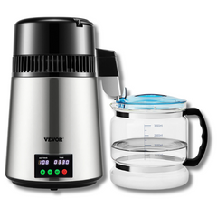4L Water Distiller 1L/H with Timing & Temperature Display - Silver-Off Grid Living Supplies Australia