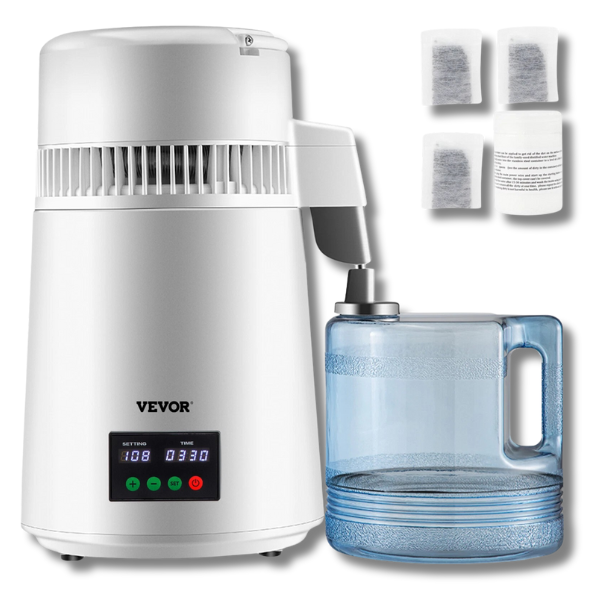 4L Water Distiller 1L/H with Timing & Temperature Display - White-Off Grid Living Supplies Australia