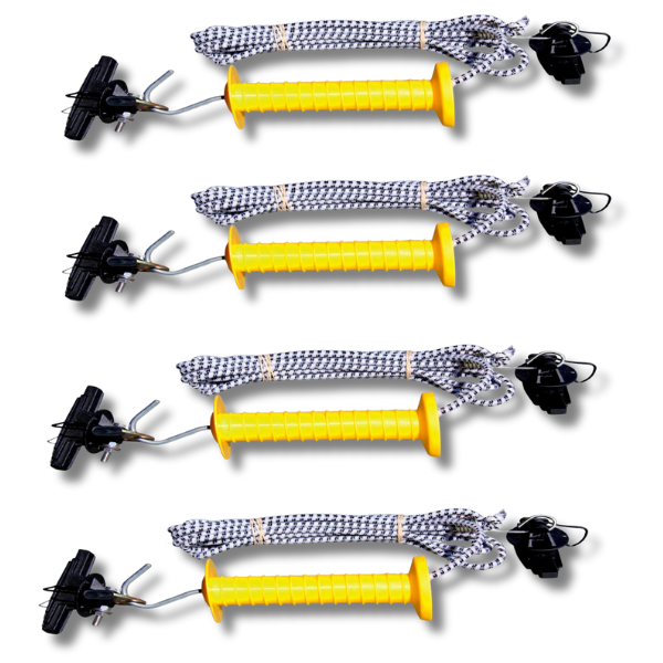 4x 11m Electric Fence Bungee Gate Kits with Handle & Cord-Off Grid Living Supplies Australia