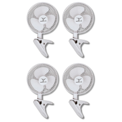 4x 150mm Quiet Clip Fans with Desk Clamp & Adjustable Direction-Off Grid Living Supplies