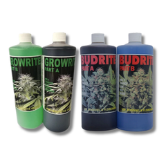 4x 1L A&B Growth & Flowering Nutrient for Hydroponics - Budrite Growrite-Off Grid Living Supplies