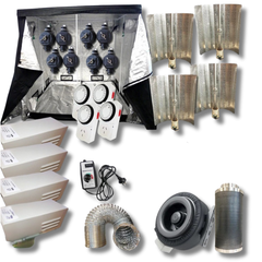 4x 600W HPS Ballasts with Batwing MH Lamps, Grow Tent and 8" Fan Filter Combo-Off Grid Living Supplies