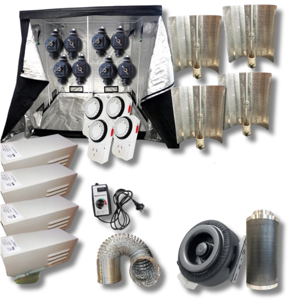 4x 600W HPS Ballasts with Batwing MH Lamps, Grow Tent and 8