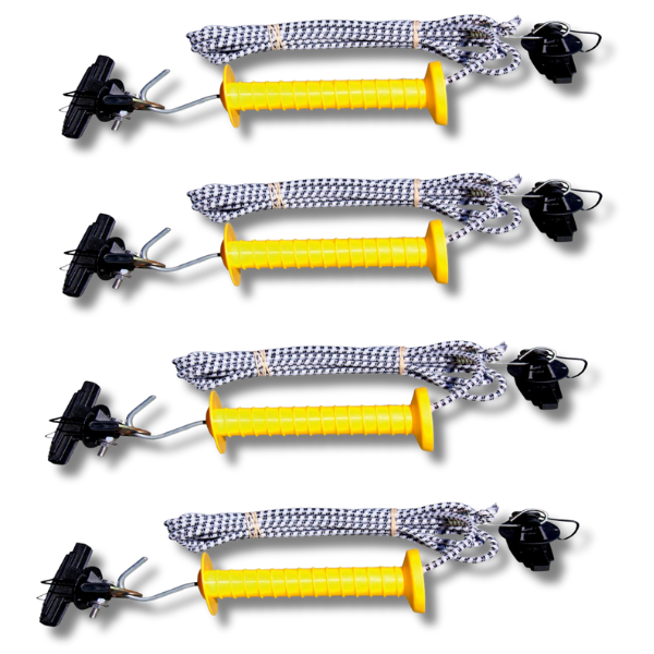4x 7m Electric Fence Bungee Gate Kits with Handle & Cord-Off Grid Living Supplies Australia