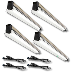 4x T5 Fluorescent Grow Light 3ft 39W 6500K and 6400K Nano Reflector-Off Grid Living Supplies