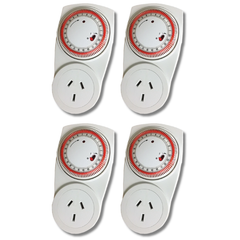 4x Timer Switch for Hydroponics Grow Lights & Fans with 15 Minute Interval Control-Off Grid Living Supplies