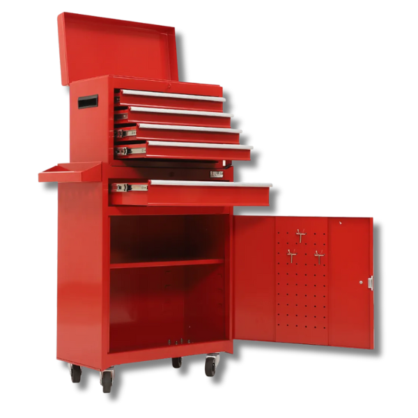 5 Drawer Tool Chest with 1-Door Toolbox Garage Organiser Set - Red-Off Grid Living Supplies Australia