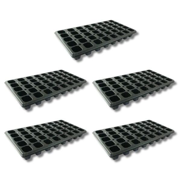 5 Pack 40 Cell Propagation Trays with Grow Cubes and Black Base-Off Grid Living Supplies