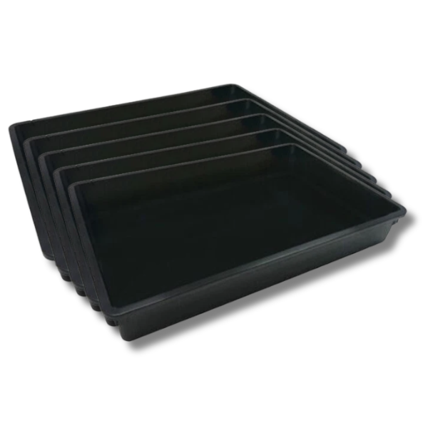 5 Pack Grow Cloning Solid Black Trays (No Lid)-Off Grid Living Supplies