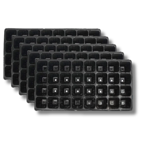 5 Pack Hydroponic Propagation Seeding Cloning Grow Cube Trays 32 Cells Black Tray-Off Grid Living Supplies