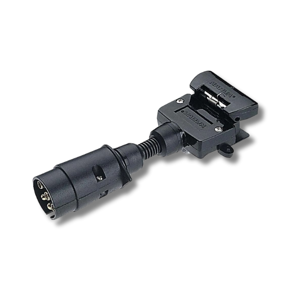5 Pin Large Round Socket To 7 Pin Flat Plug On Trailer-Off Grid Living Supplies Australia