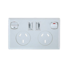 50 x Double USB Wall Power Supply Outlet Sockets AU Plug-Off Grid Living Supplies Australia
