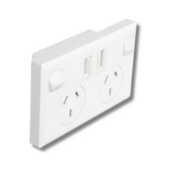 50 x Double USB Wall Power Supply Outlet Sockets AU Plug-Off Grid Living Supplies Australia