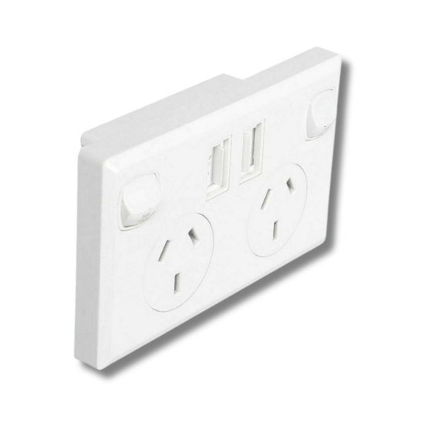50 x Double USB Wall Power Supply Outlet Sockets AU Plug-Off Grid Living Supplies Australia
