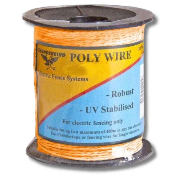 500m Orange Poly High Visibility Wire for Electric Fence - Thunderbird-Off Grid Living Supplies Australia