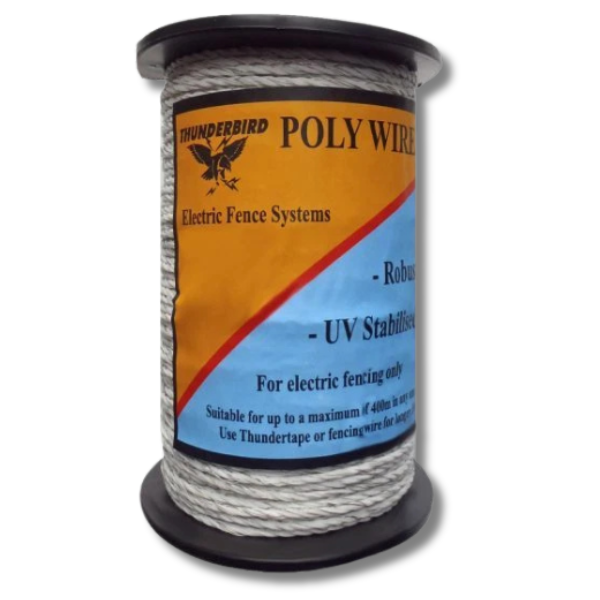 500m White Poly Wire Tape Cord for Electric Fence & Livestock Gates - Stainless Wire-Off Grid Living Supplies Australia