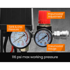 50L 2.2kW 116PSI Commercial Electric Air Compressor with Brushless Motor & Certified Tank