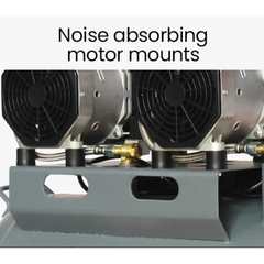 50L 3HP Silent Oil-Free Portable Electric Air Compressor with Twin Nitto Outlets