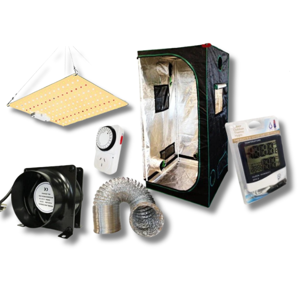 50W Low Power Grow Light with Inline Exhaust Fan for Grow Tents-Off Grid Living Supplies