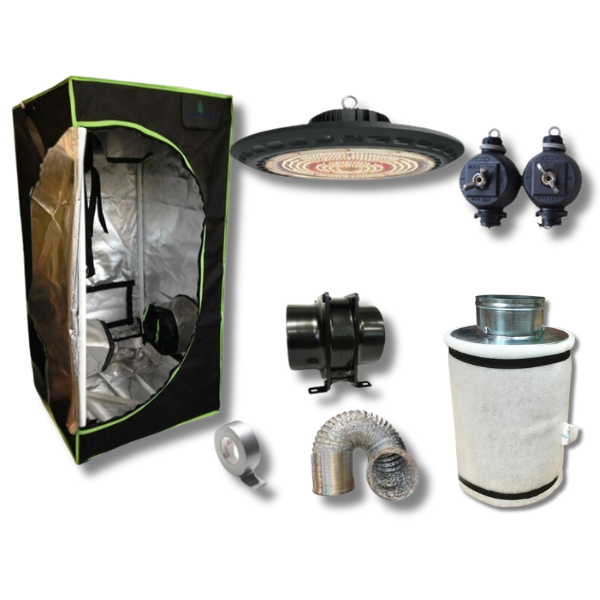 50x50x100cm Mylar Grow Tent with 100W Samsung Chips Grow Light and 4 Inch Fan Kit-Off Grid Living Supplies