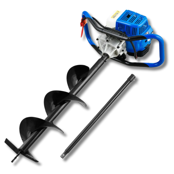 52cc 2-Stroke Petrol Post Hole Digger with 200mm Auger & 600mm Extension Shaft-Off Grid Living Supplies Australia