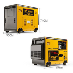 7kW Peak / 5kW Rated Commercial Diesel Generator with Electric Key Start, 1 x 20A 415V 3-Phase & 3 x 15A 240V Outlets