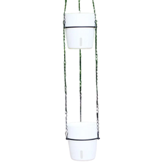 5pcs Two-Level Hanging PP Plastic Self-Watering Flower Pots A607-Off Grid Living Supplies