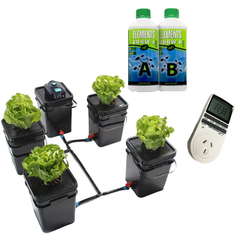 5x 21L DWC Deep Water Culture System for Fast Plant Growth-Off Grid Living Supplies