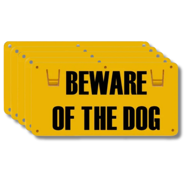 5x Fence “Beware of the Dog” Signs for Farm Use-Off Grid Living Supplies Australia