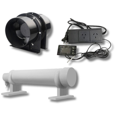 6" 150mm Inline Axial Fan 120W with Temperature & Humidity Controller-Off Grid Living Supplies