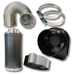 6" 150mm Ventilation Fan with Ducting, Filter, Clamp & Tape-Off Grid Living Supplies