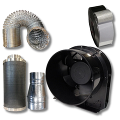6" Axial Ventilation Fan with 6" Ducting & 4" Filter Reducer Kit-Off Grid Living Supplies