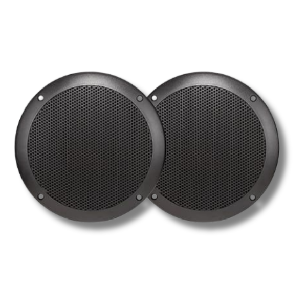 6 Inch 160mm Ultra Slim Speakers Black For Caravan & RVs-Off Grid Living Supplies Australia