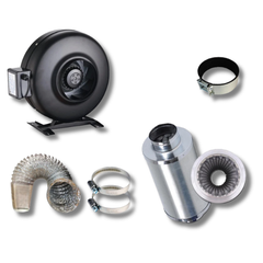 6" Inline Duct Fan with Muffler Silencer and Aluminum Ducting Kit-Off Grid Living Supplies