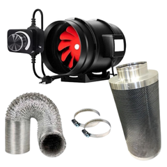 6" Inline Fan with Filter, Ducting, Speed Control & Humidity Screen-Off Grid Living Supplies