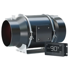 6" Inline Fan with Touch Screen Temperature & Speed Control Carbon Filter Kit-Off Grid Living Supplies