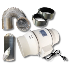 6" Low Noise Duct Fan with Ducting & Carbon Filter Ventilation Combo-Off Grid Living Supplies