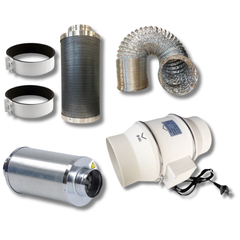6" Low Noise Duct Fan with NRC Silencer, Ducting & Carbon Filter-Off Grid Living Supplies