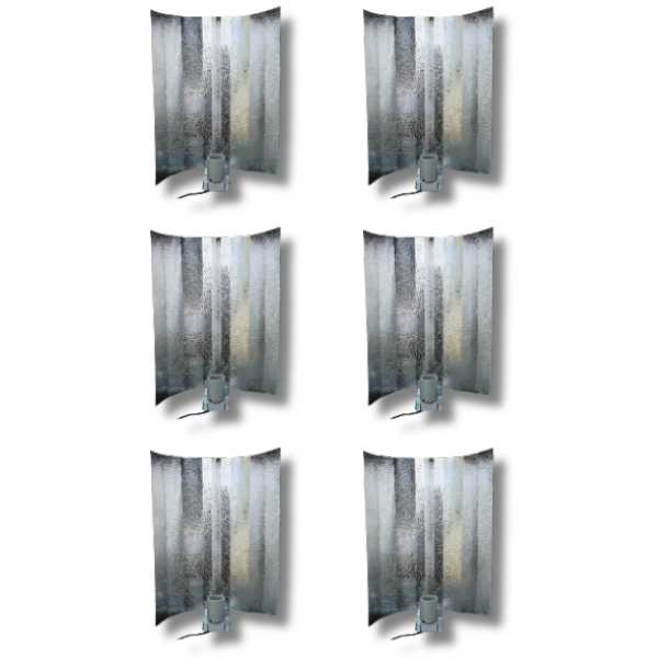 6 Pack Aluminium Wing Shade Reflectors for HPS / MH / CFL Grow Lights - Harvemax-Off Grid Living Supplies
