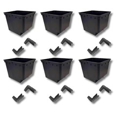 6 Pack Bato Dutch Bucket 11L Hydroponic Pot Kit Indoor Farm Vegetable Grow-Off Grid Living Supplies
