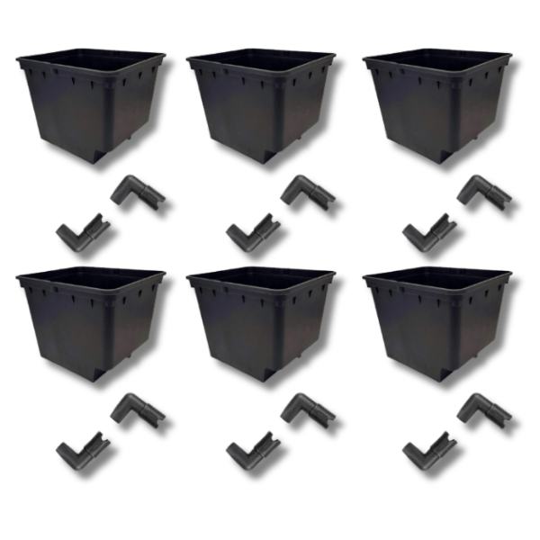 6 Pack Bato Dutch Bucket 11L Hydroponic Pot Kit Indoor Farm Vegetable Grow-Off Grid Living Supplies