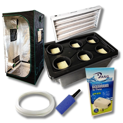6 Pot Aeroponics System with T5 Mirror Shade Light & 80x80x160cm Grow Tent-Off Grid Living Supplies